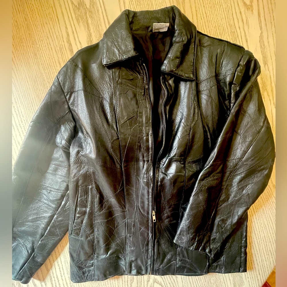 Flight Path Men’s Large Black Genuine Leather Jacket